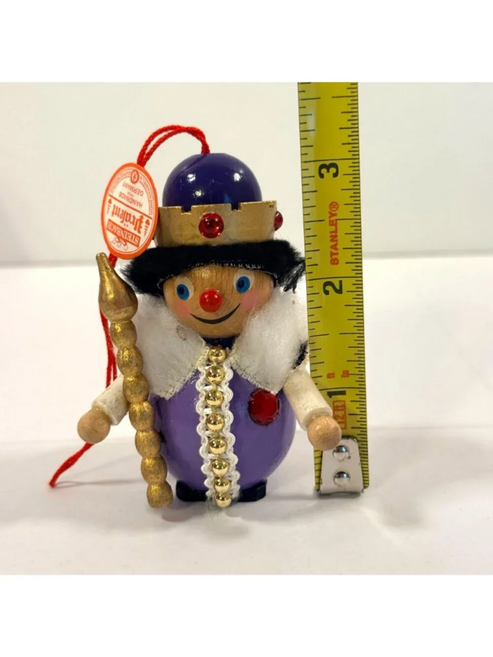 Vintage Steinbach Germany Wooden Royal King Christmas Ornament